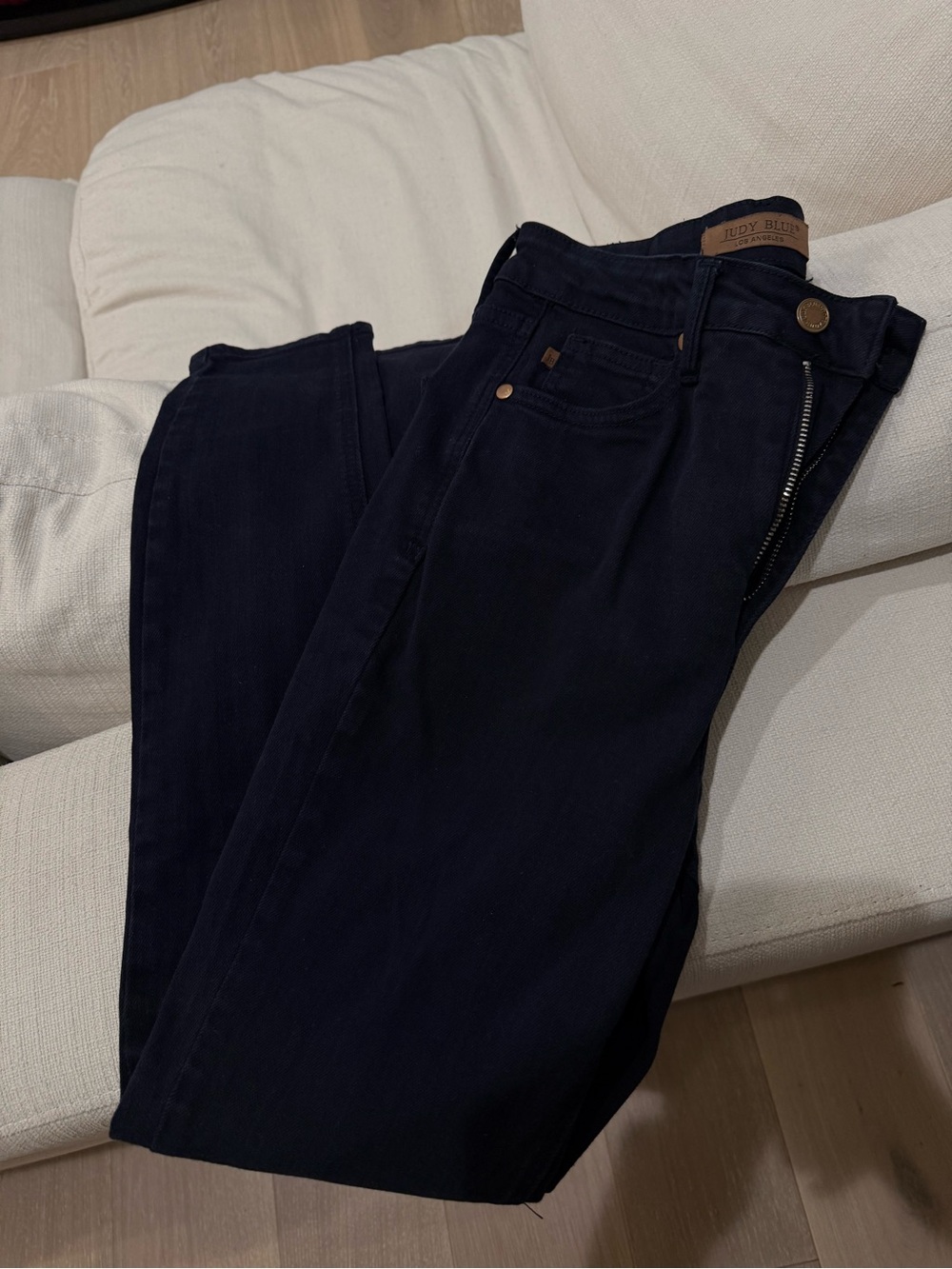 Judy Blue High-Rise Skinny Jeans (no holes) in Dark Navy / Black